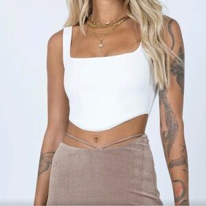 PRINCESS POLLY White Crop Top